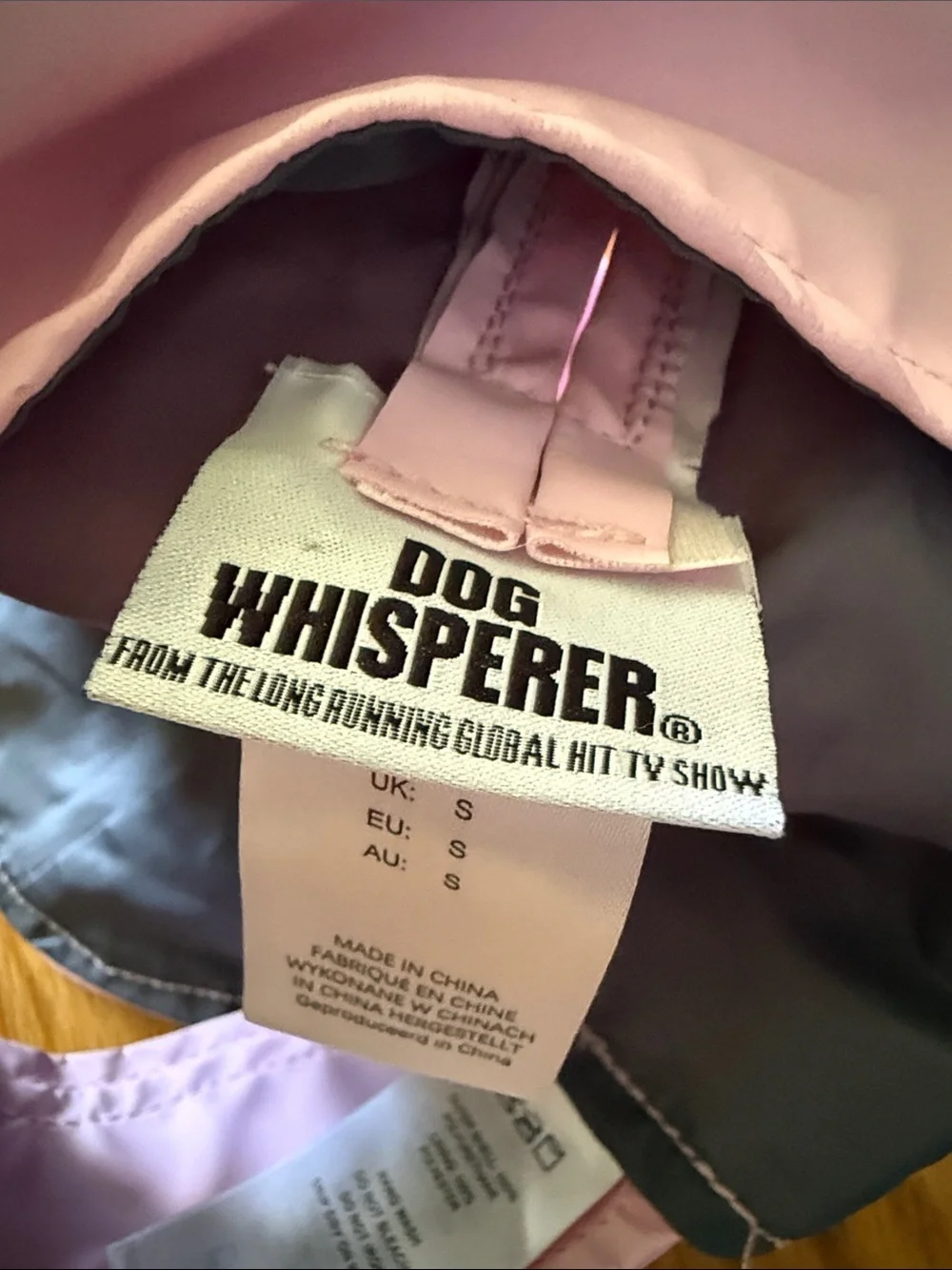 Dog Whisperer sz S Light Pink Waterproof Dog Raincoat with Reflective Trim